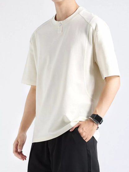 Men's Plus Size Casual Short Sleeve T-Shirt - -