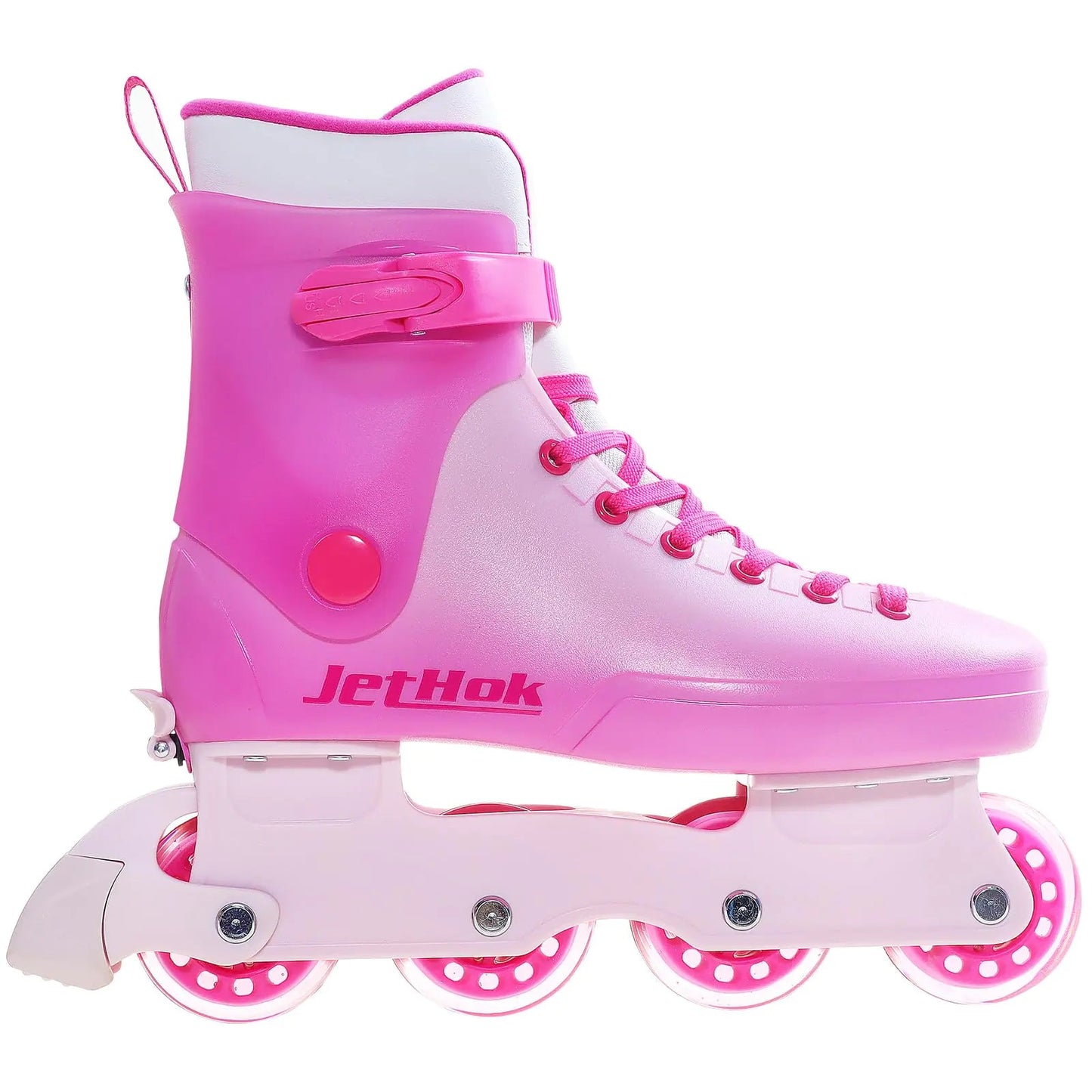 JetHok Inline Skates Adjustable Size Inline Skates Removable Brake ABEC-7 Bearings - Barbie Pink L (Women's US 4-7) - skates