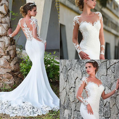 Elegant Trail Bridal Gown - - dress
