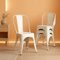 Tolix Style Metal Dining Chair White Stackable Set Of 4- ShipItFurniture- {{Product type}}
