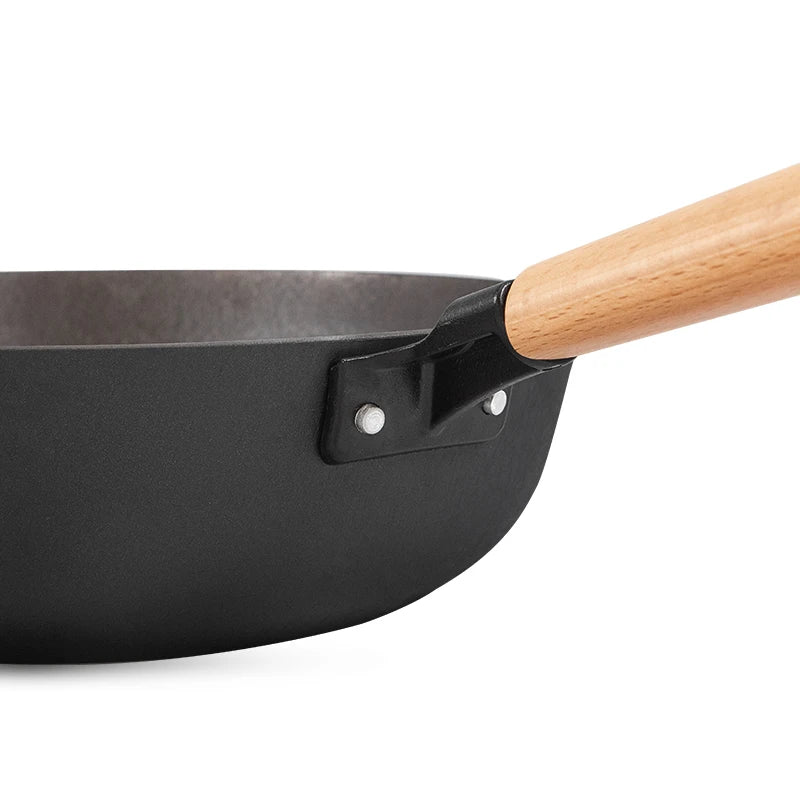 Nonstick Fry Pans With Wood Long Handle