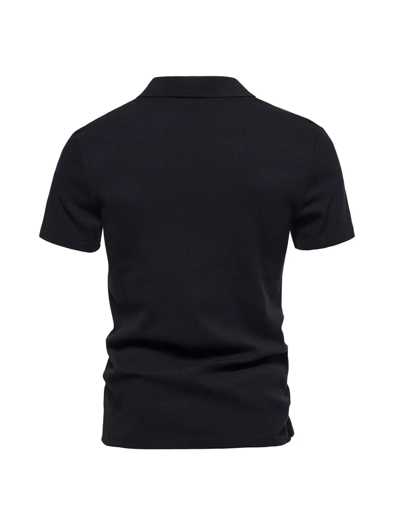 Men's Plus Size Casual Notched Short Sleeve Polo - -