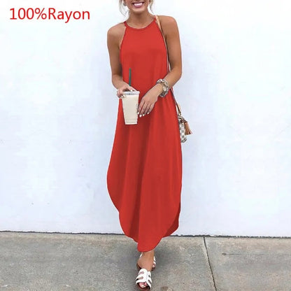 Sleeveless Summer Long Dresses - Kia Day Design