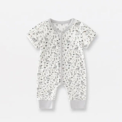 Bamboo Fiber Baby Zippered Romper light grey cream 18-24M 90cm