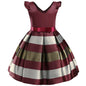 Baby Girls Flower Striped Dress Red Silver 6T