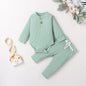 Babies Knit Long Sleeve Romper and Pants Light Green 18-24 Months