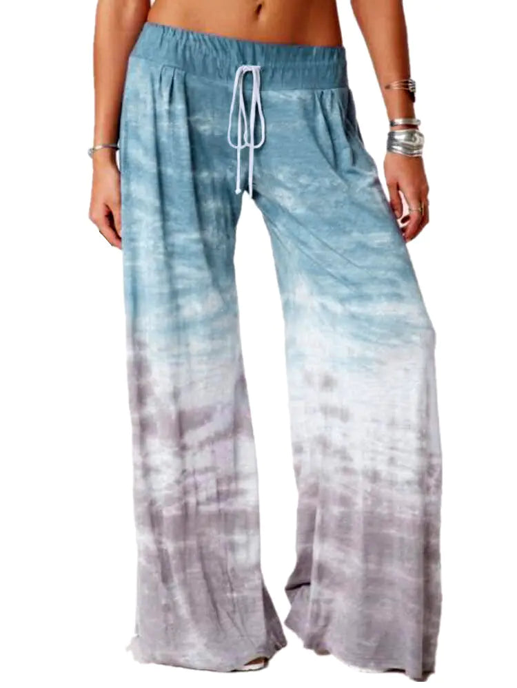 Gradient Printed Yoga Wide Leg Pants for Women - Kia Day Design