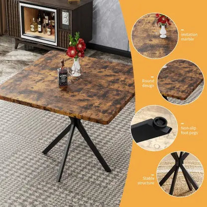 Mid Century Modern Square Dining Table - Kia Day Design