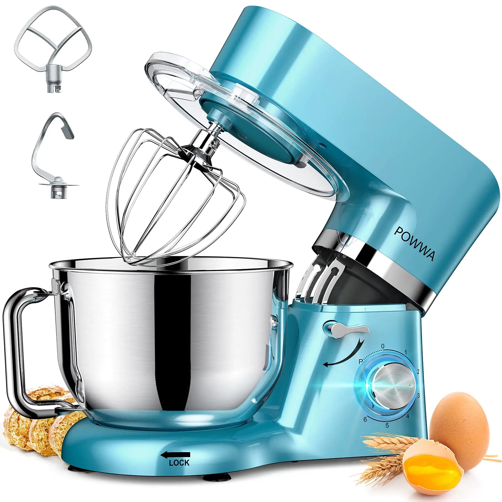 Light Blue POWWA 7.5 QT Electric Stand Mixer - - stand mixer