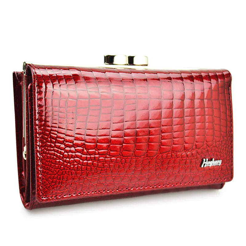 Genuine Leather Crocodile Wallet for Women