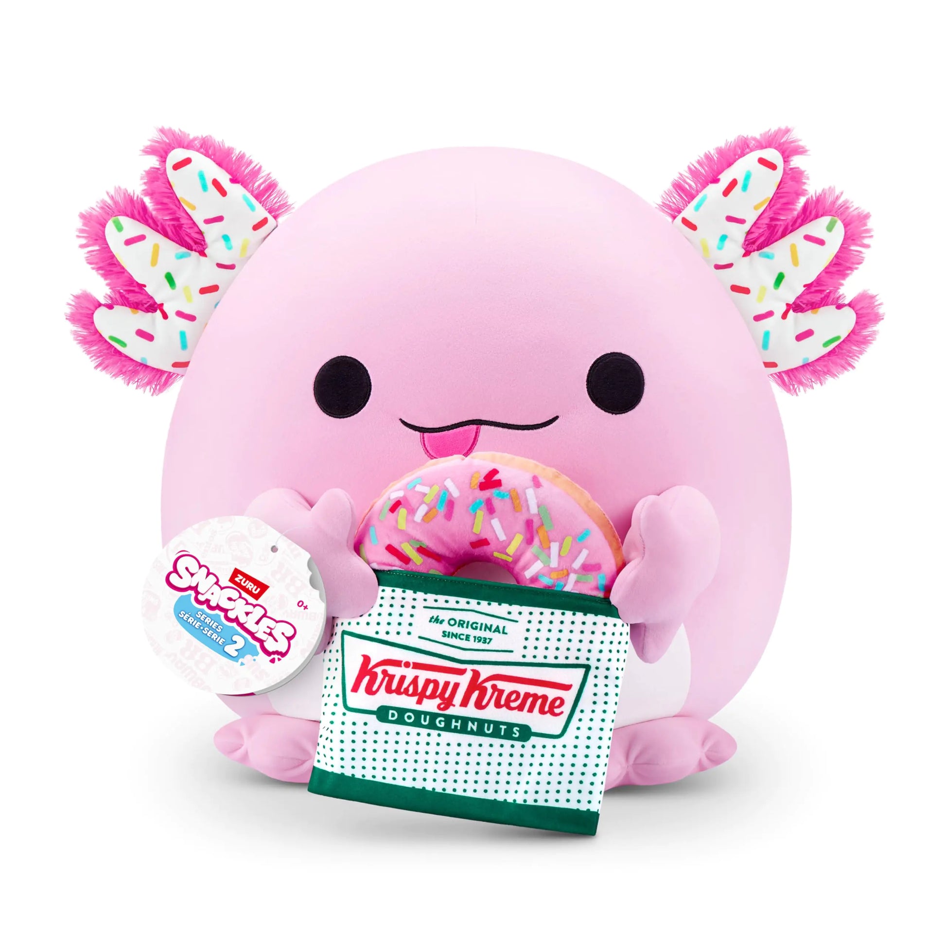 Snackles Series 2 Axolotl & Krispy Kreme 16 Inch Plush - - plush toy