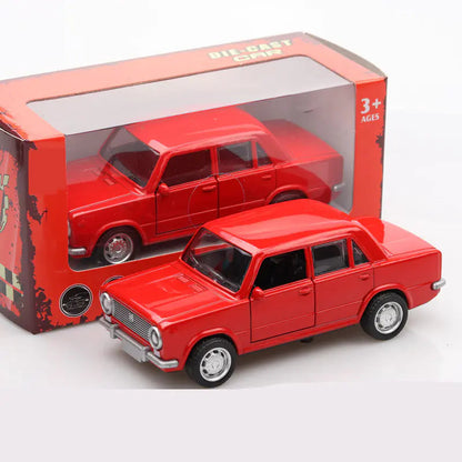 Boxed Alloy Toy Car Model - Classic Lada Car Kia Day Design