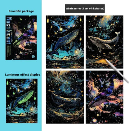 A4 Luminous Scraping Painting Colorful Scratch Paper - - art paper