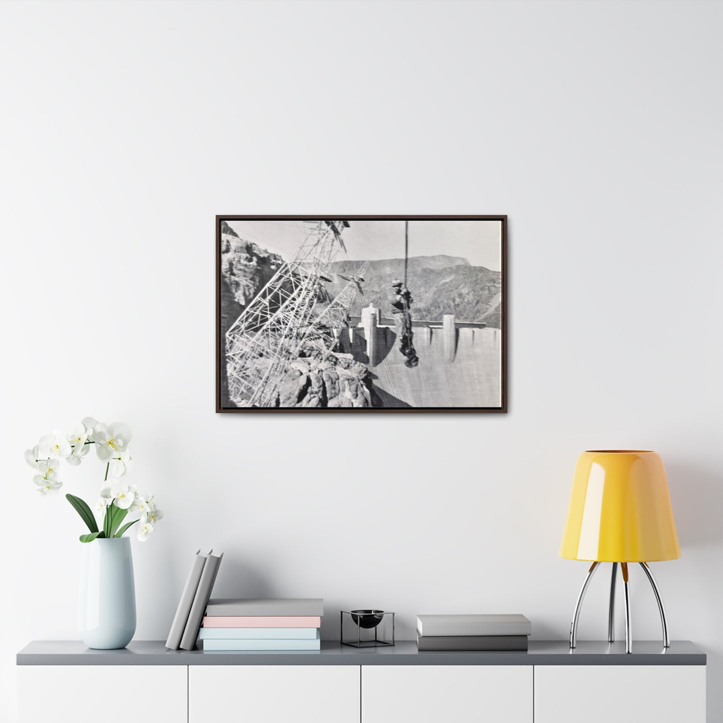 Suspended Boulder Dam Worker Gallery Canvas Wraps, Horizontal Frame