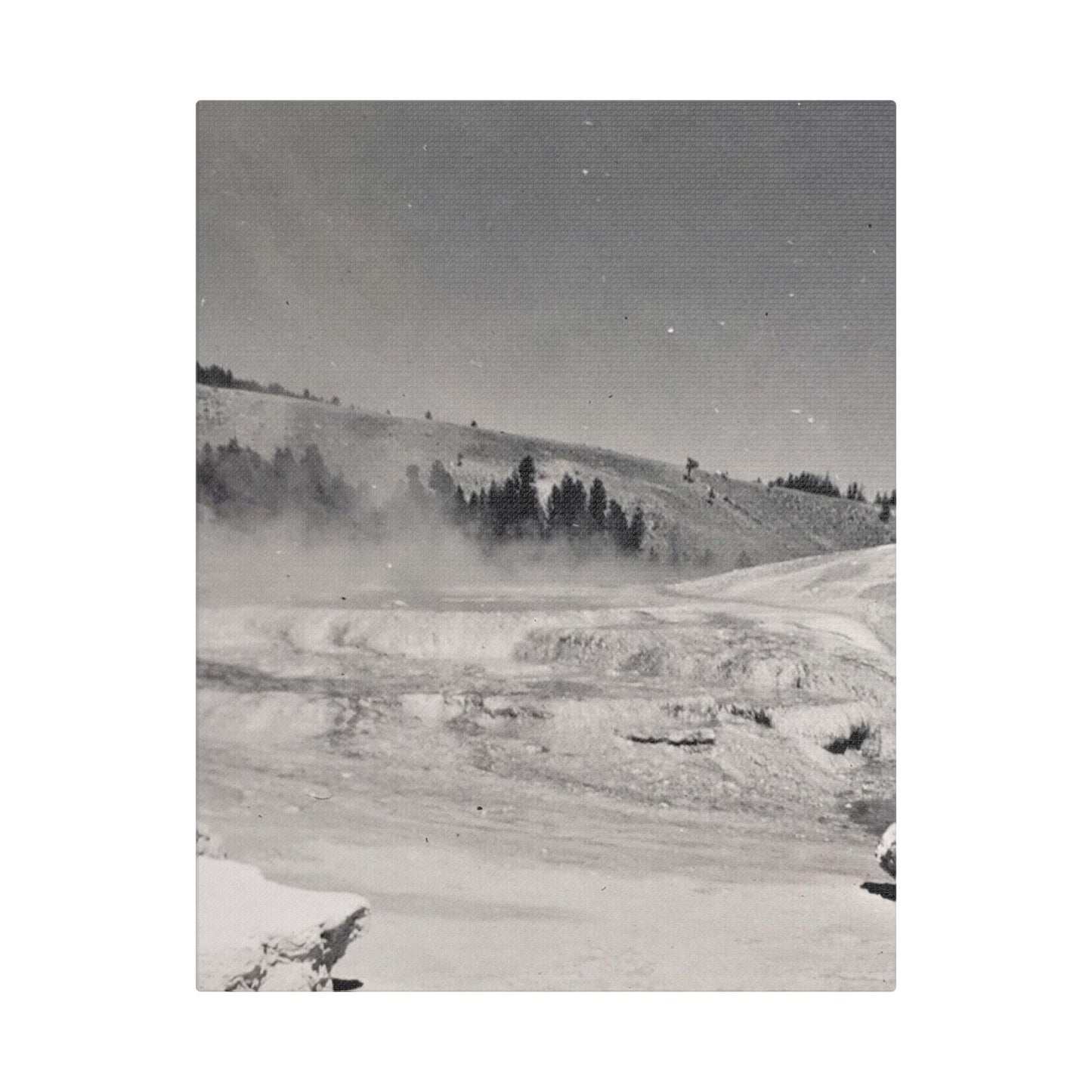 Mammoth Hot Springs Satin Canvas Stretched