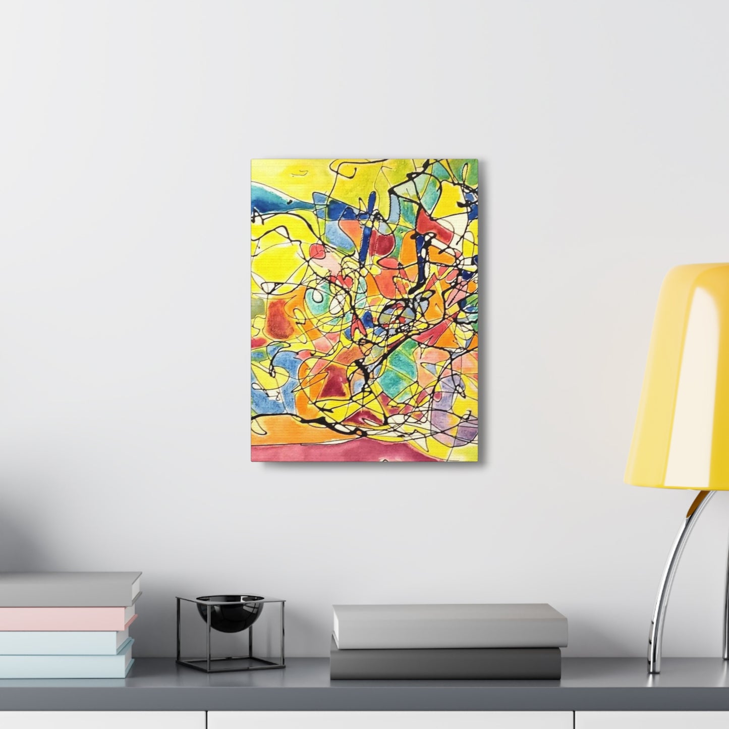 Yellow Abstract Canvas Gallery Wraps 12″ x 16″ 1.25"