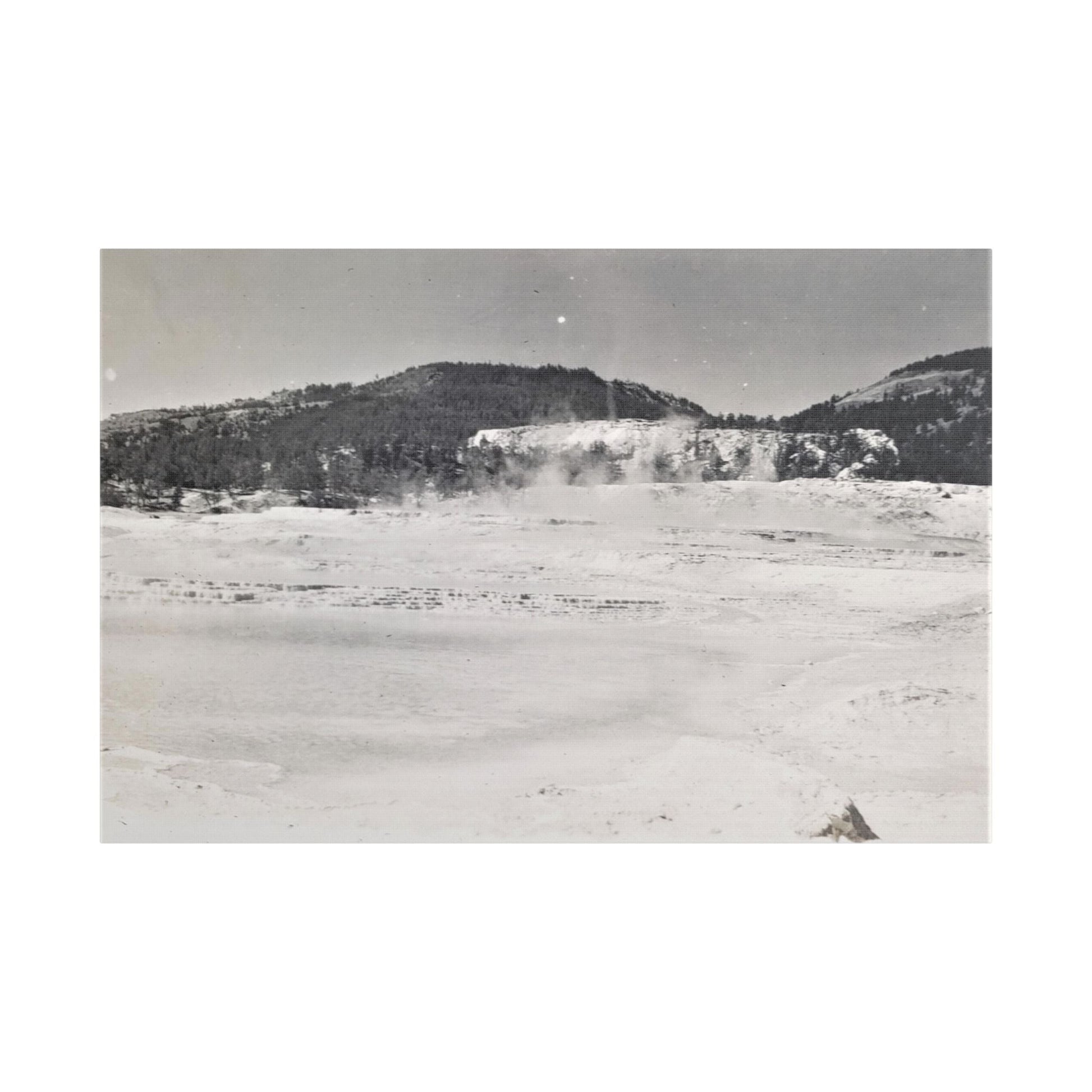 Mammoth Hot Springs Yellowstone Satin Canvas Stretched
