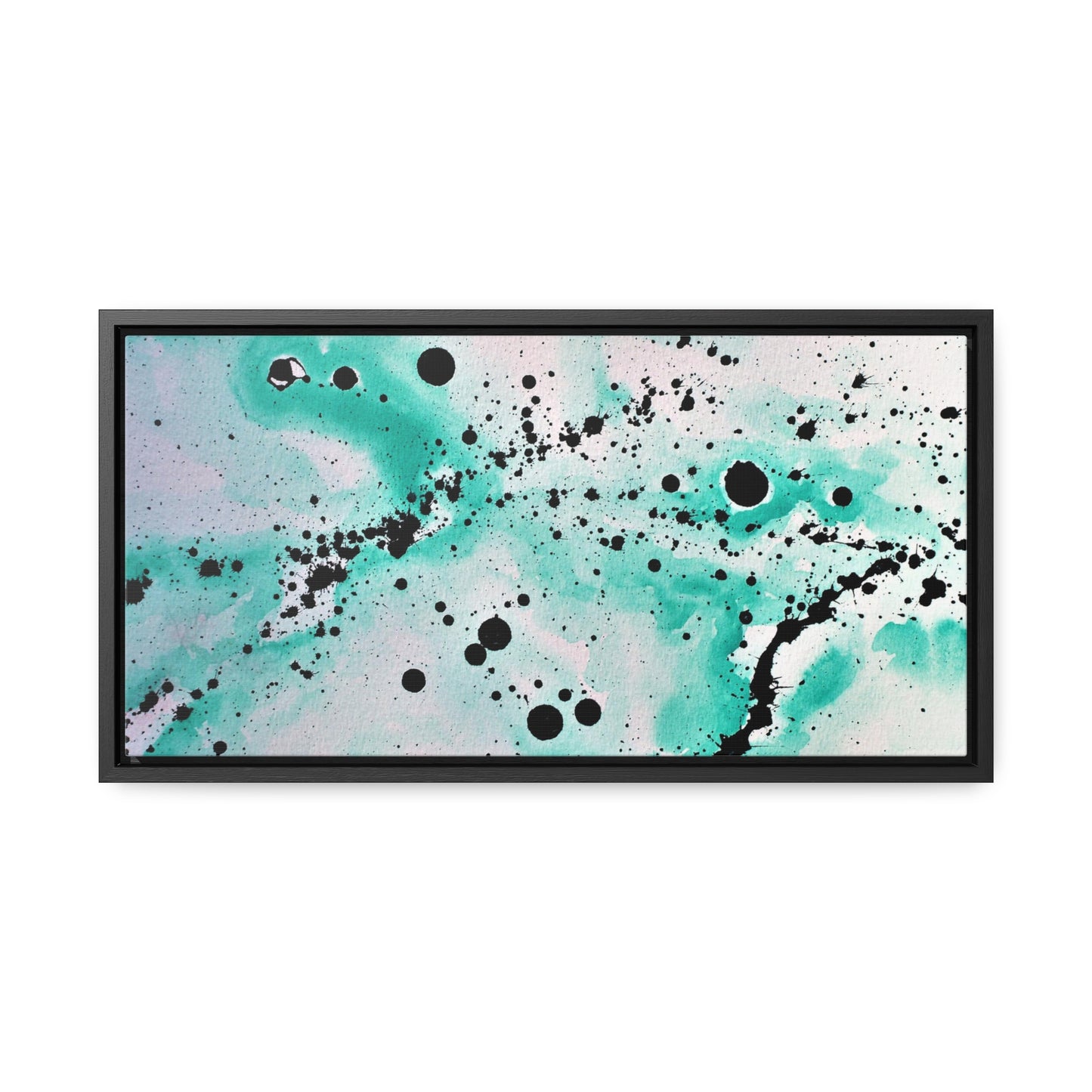 Teal Burst Gallery Canvas Wraps, Horizontal Frame