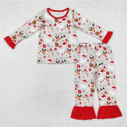 Christmas Santa Pajama Sets red white