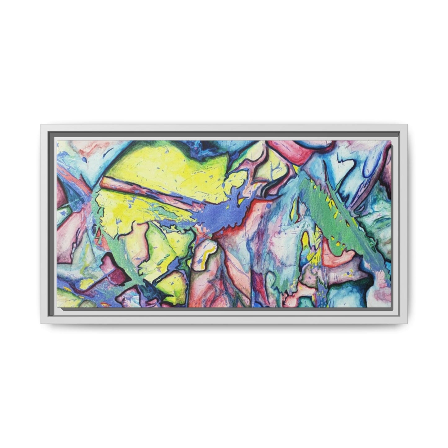 Alien Abstract Colorful Framed Canvas Art - Kia Day Design