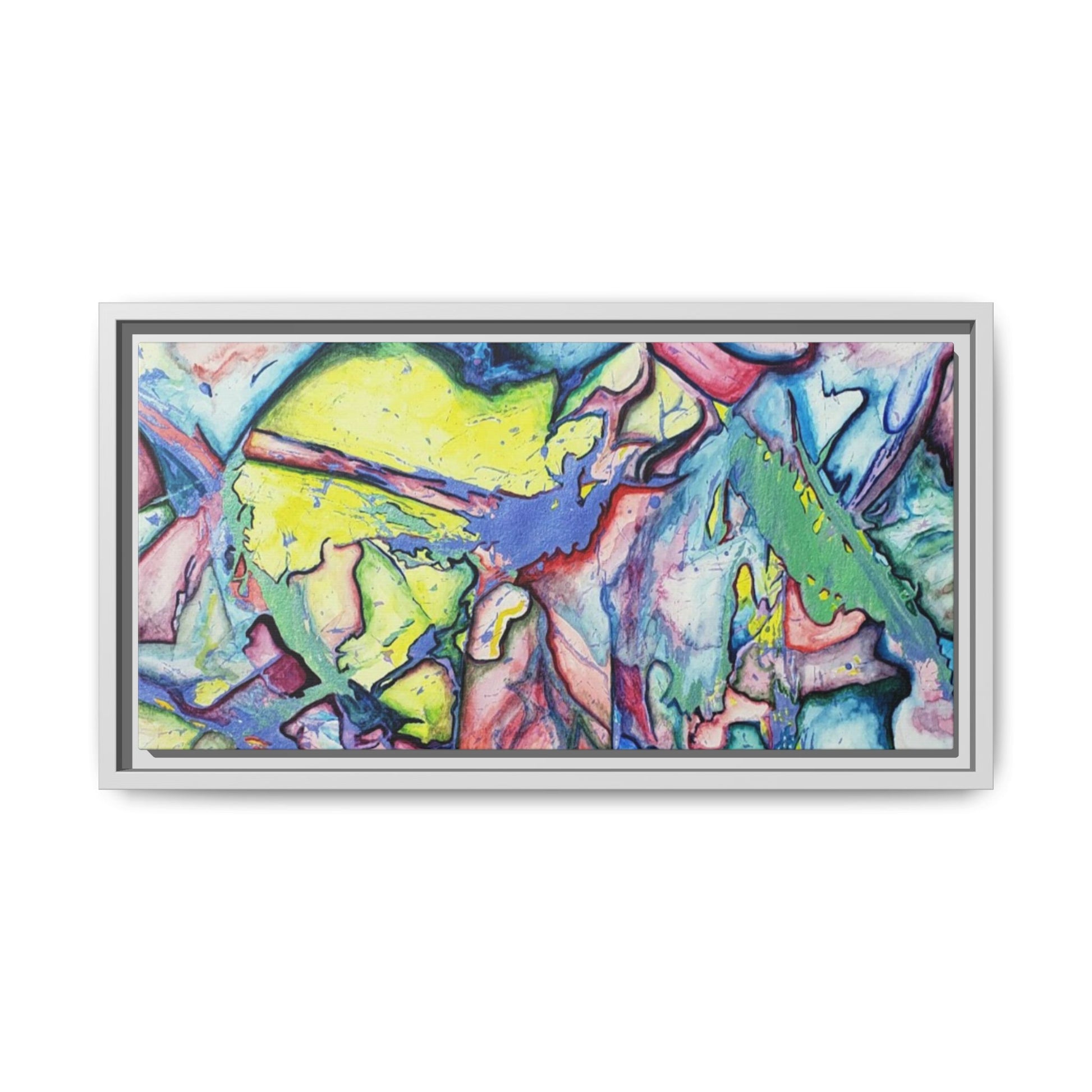 Alien Abstract Colorful Framed Canvas Art - Kia Day Design