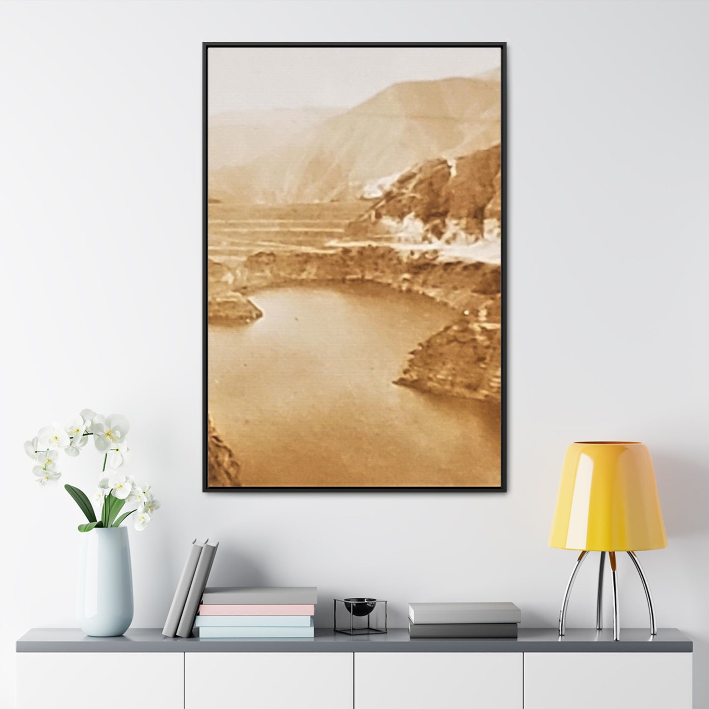 San Gabriel Dirt Fill Dam #1 Gallery Canvas Wraps, Vertical Frame