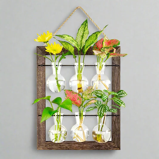 Double Layer Wall Hanging Glass Propagate Station With 6 Bulbs for Plants