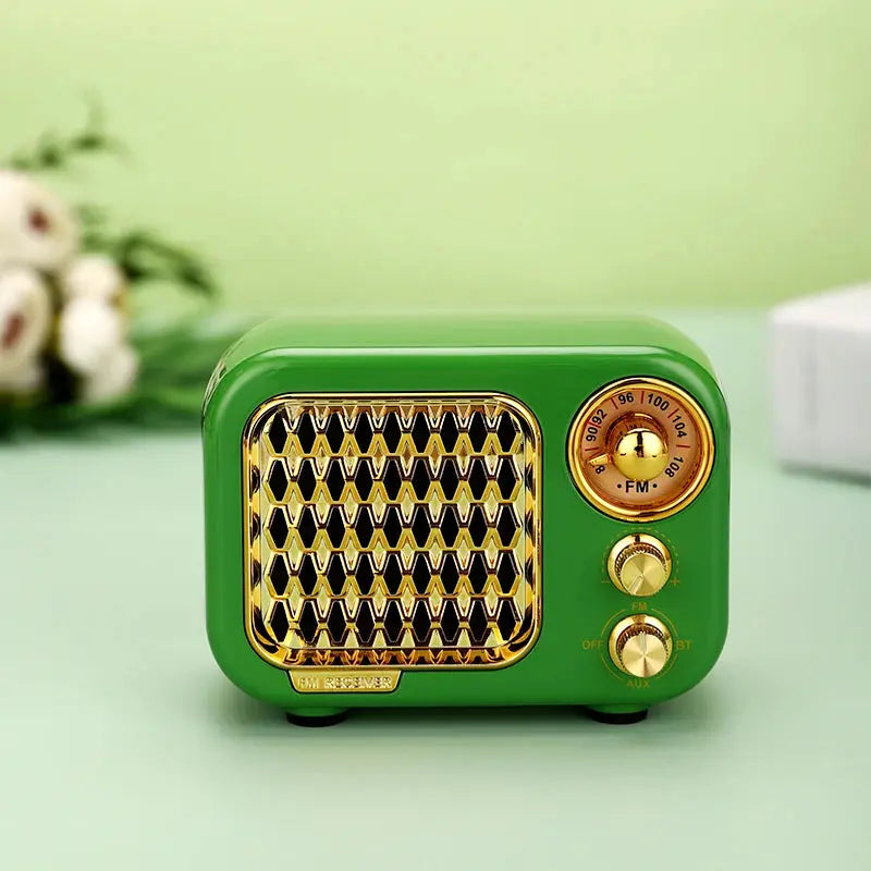 Gift Craft Wooden Portable BT Speaker Vintage Green One size