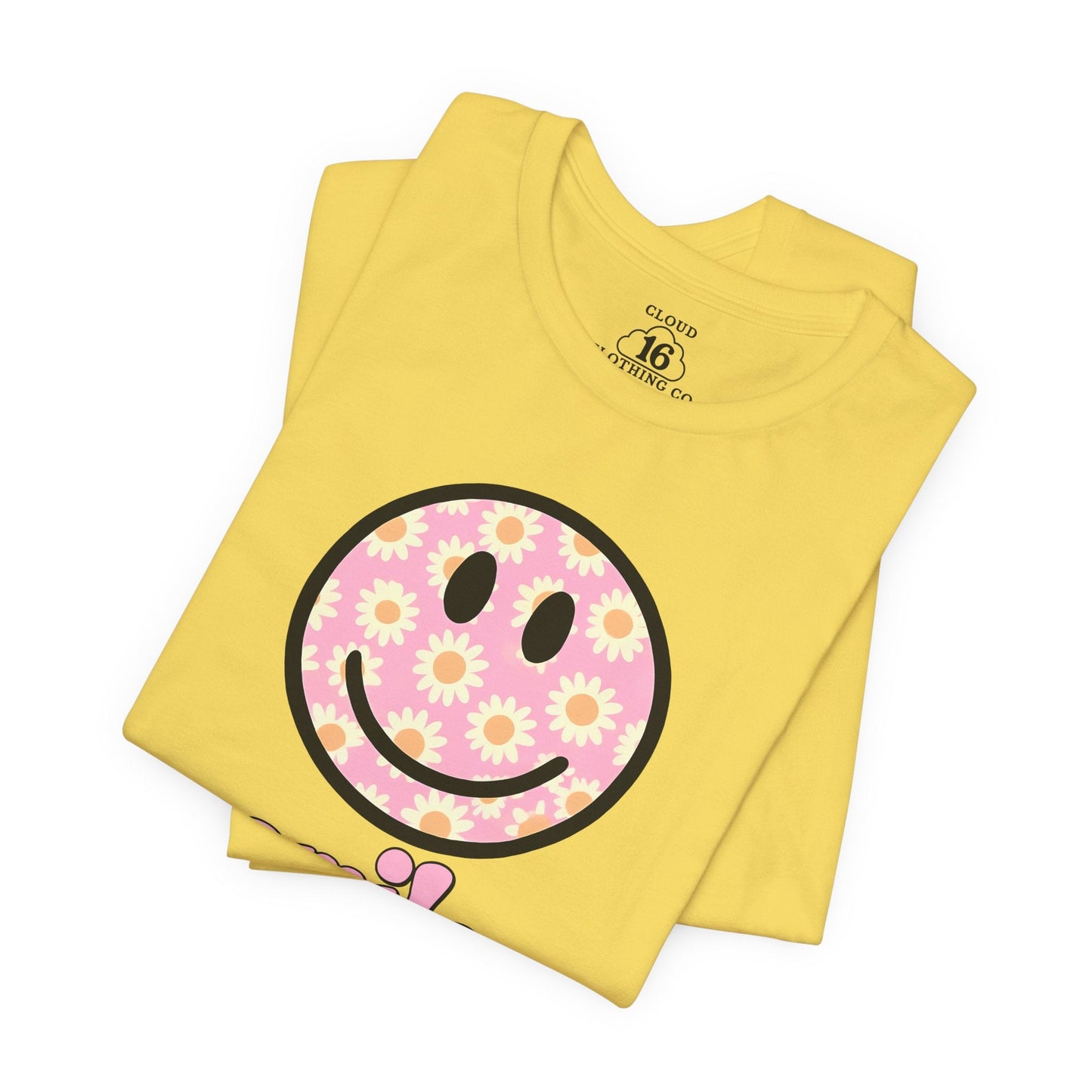 Smile Floral Womens T-Shirt - Positive Vibes Tee- Cloud 16 Clothing Co.- {{Product type}}
