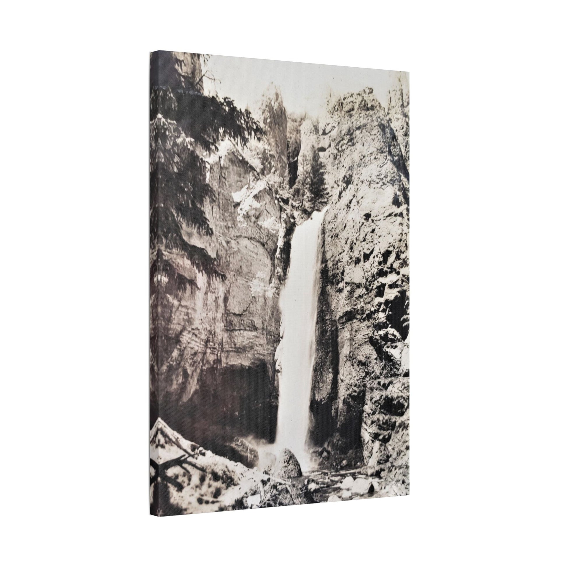 Tower Falls Yellowstone Satin Canvas Stretched