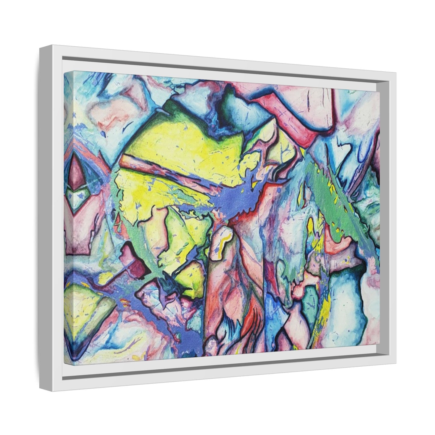 Alien Abstract Colorful Framed Canvas Art - Kia Day Design