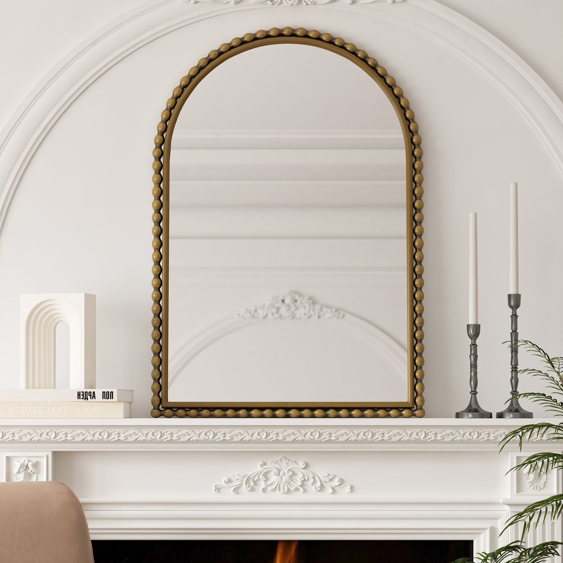 Vintage Iron Art Arch Mirror, Wall Hanging Or Table Display - - Wall Mirrors