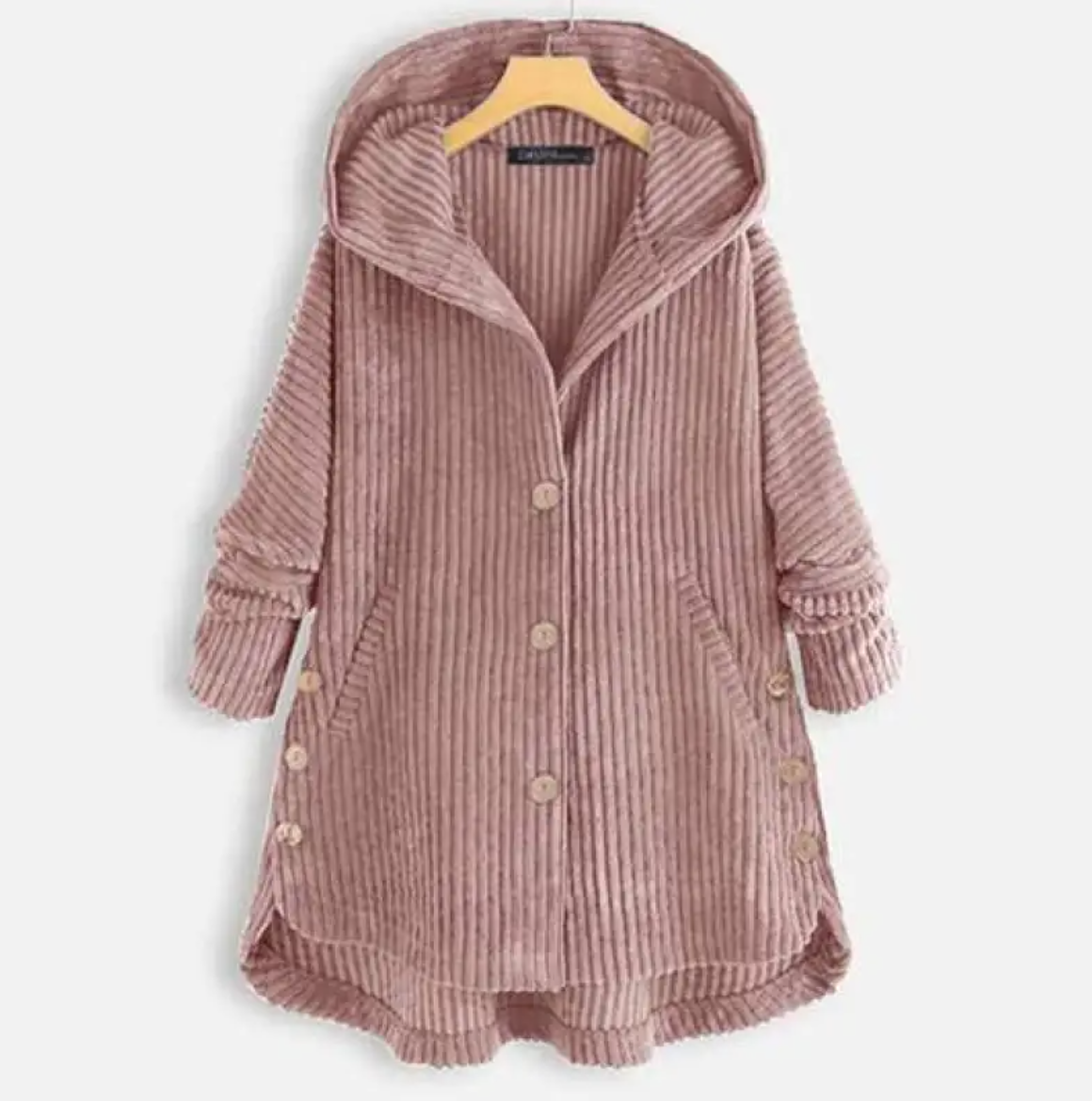 Loose Plus Size Retro Corduroy Coat - - coat