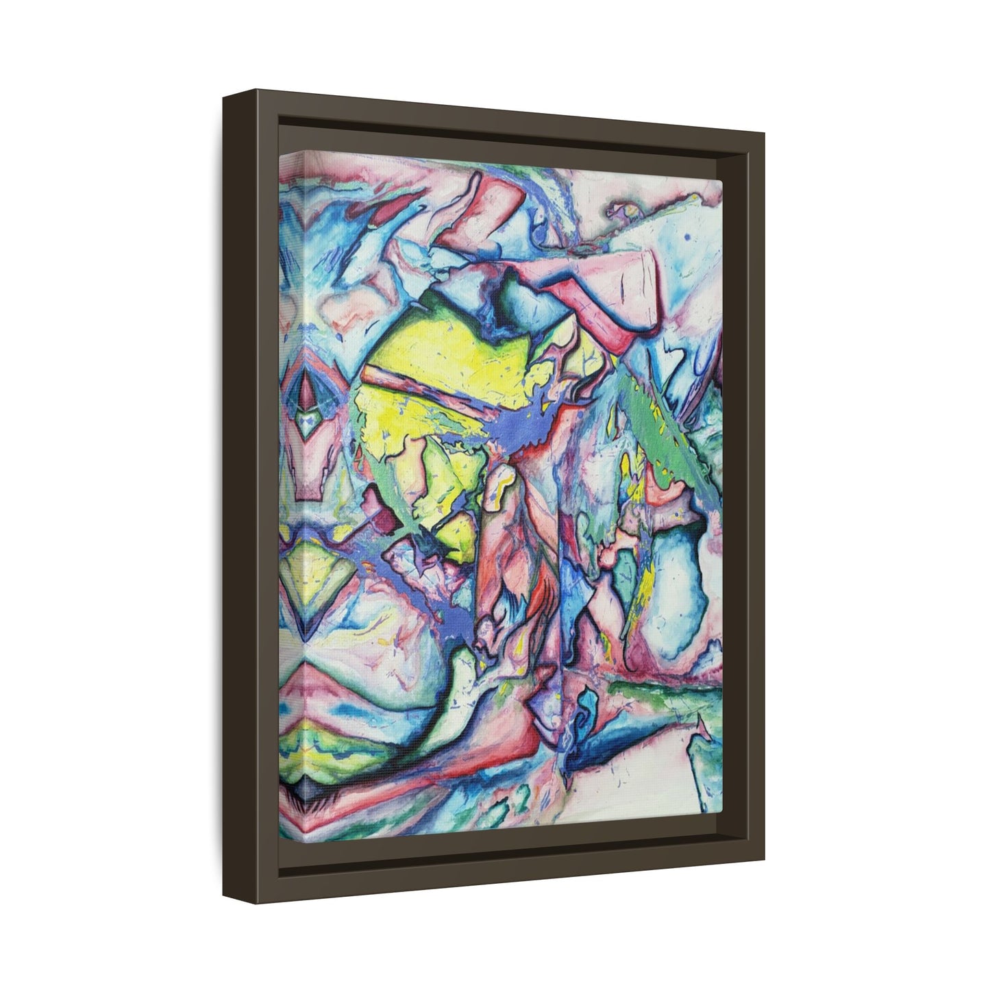 Alien Abstract Colorful Framed Canvas Art - Kia Day Design