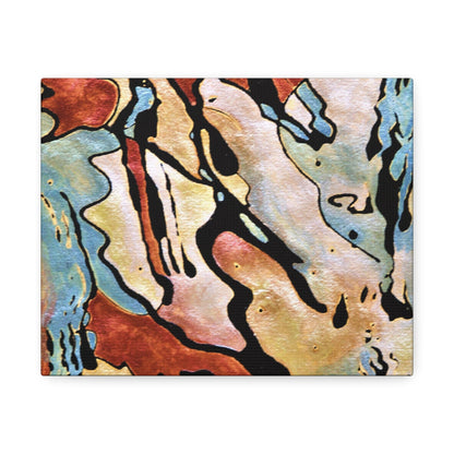 Blue Falls Stretched Canvas 1.5" 10″ x 8″