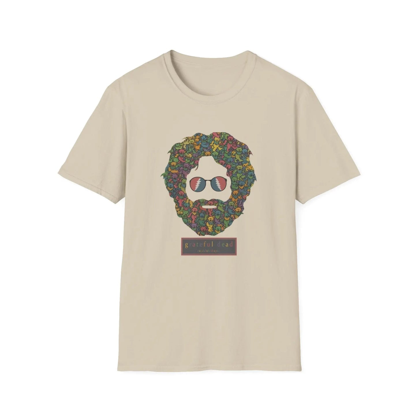 Jerry Garcia Dancing Bears Face - Vineyard Collection T-Shirt - Sand - T-Shirts