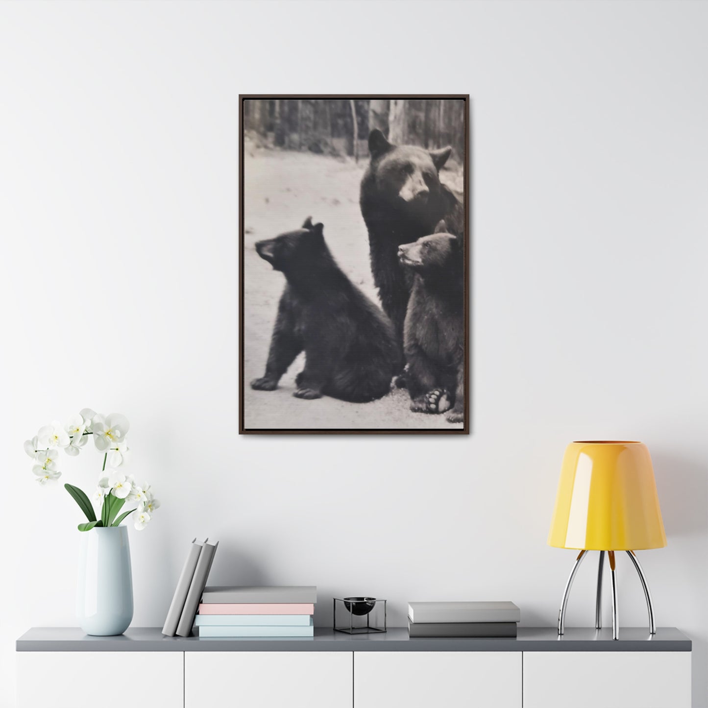 Yellowstone Back Bears Gallery Canvas Wraps, Vertical Frame