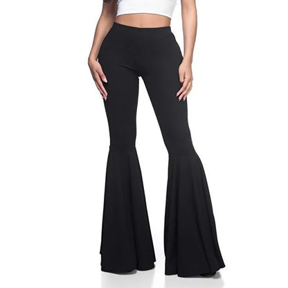 Solid Wide Leg High Waist Pants Women