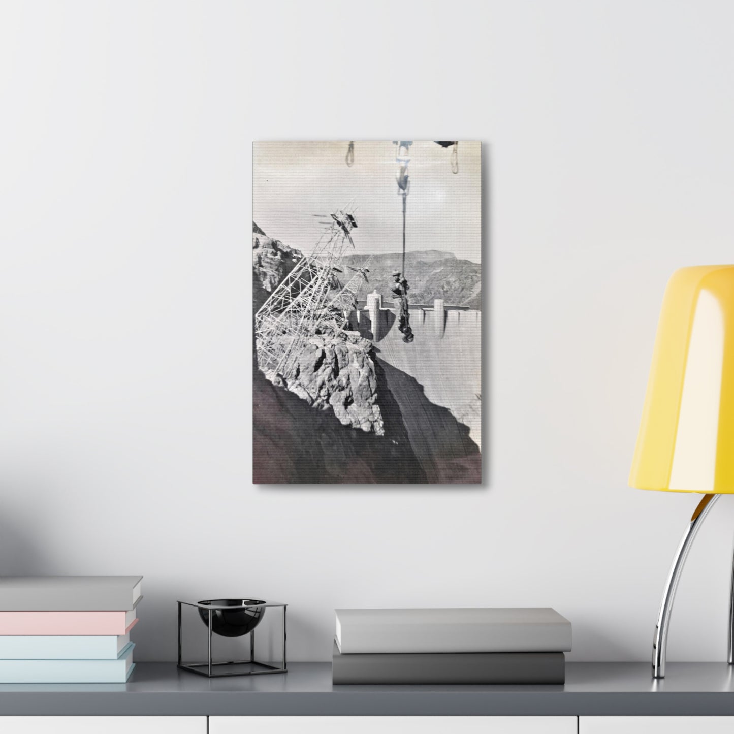 Suspended Boulder Dam Worker Canvas Gallery Wraps