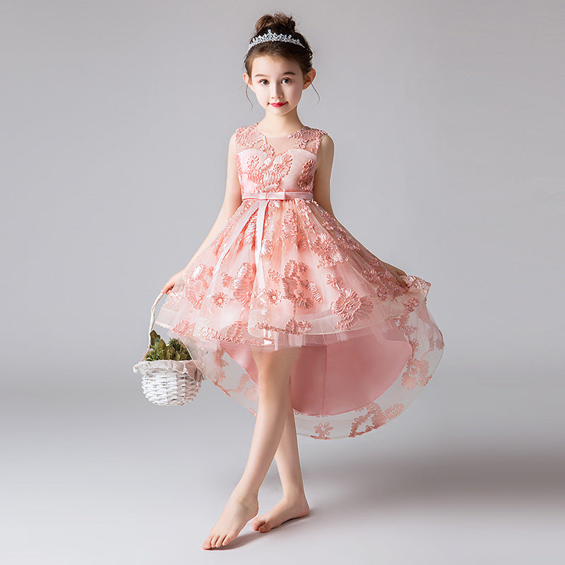 Girls Princess Flower Girl Dress - Pink 160cm -