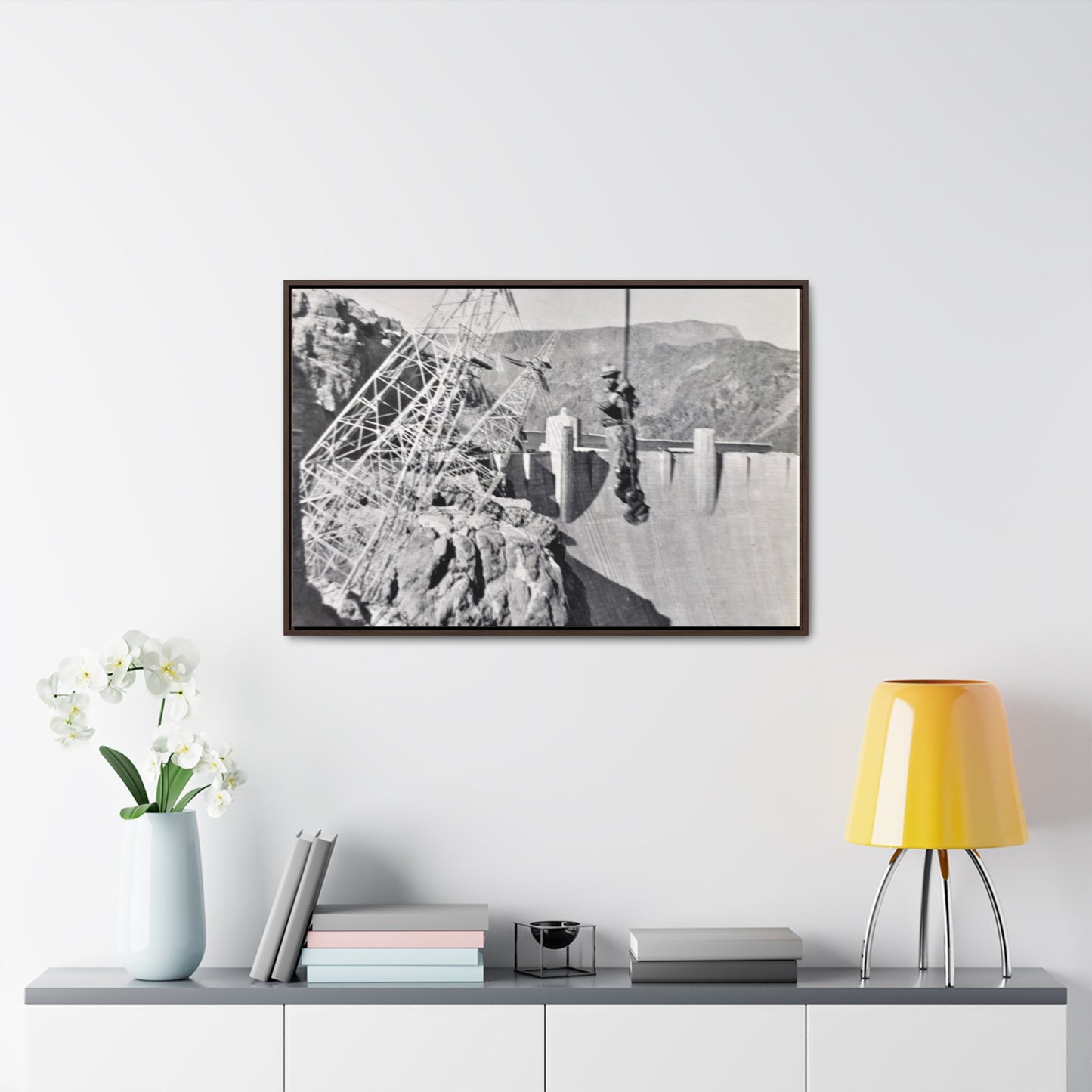 Suspended Boulder Dam Worker Gallery Canvas Wraps, Horizontal Frame