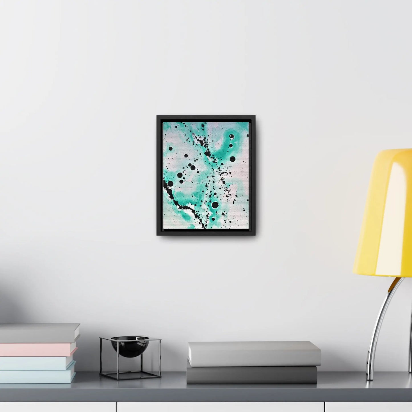 Teal Burst Gallery Canvas Wraps, Vertical Frame