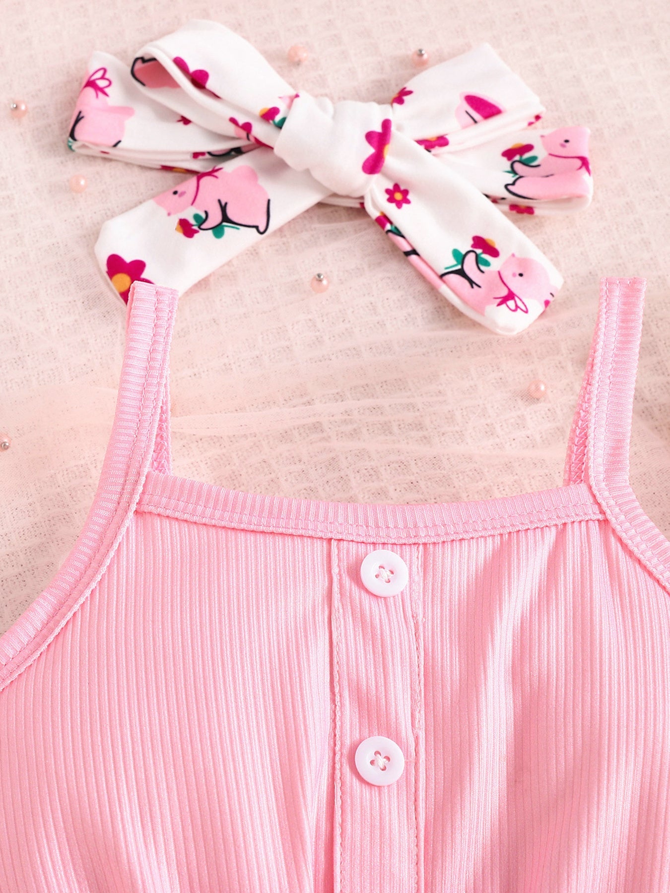 Children's Ruffle Hem Tank Top with Flare Pants and Headband Set- Shopimist- {{Product type}}