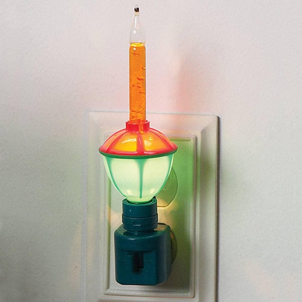 Red and Green Christmas Bubble Night Light - - Christmas