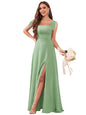 Sage Elegance Chiffon Evening Gown - Sage Green 6 - dress