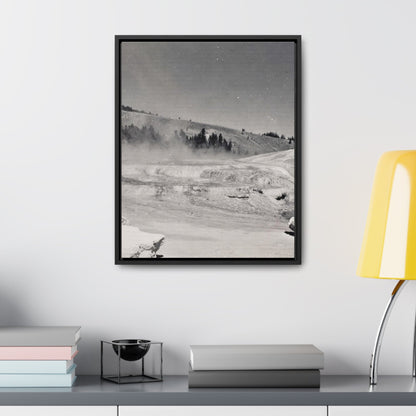 Mammoth Hot Springs Gallery Canvas Wraps Vertical Frame 16″ x 20″ Premium Gallery Wraps (1.25″) Black