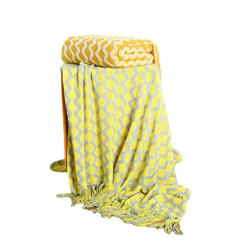 Nordic Style Knitted Sofa Blanket for Office Naps Kia Day Design