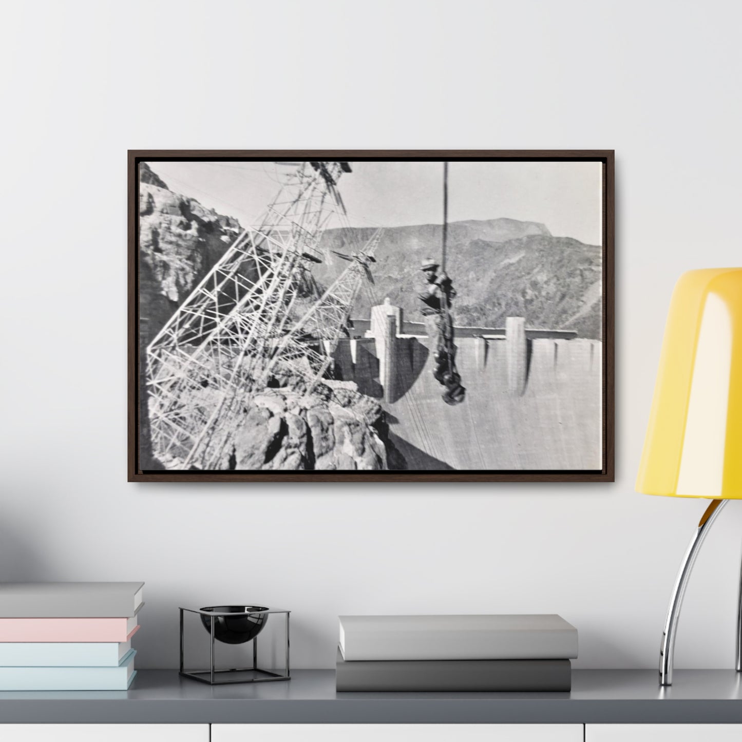 Suspended Boulder Dam Worker Gallery Canvas Wraps, Horizontal Frame