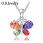 925 Sterling Butterfly Pendant Four Color Stone White