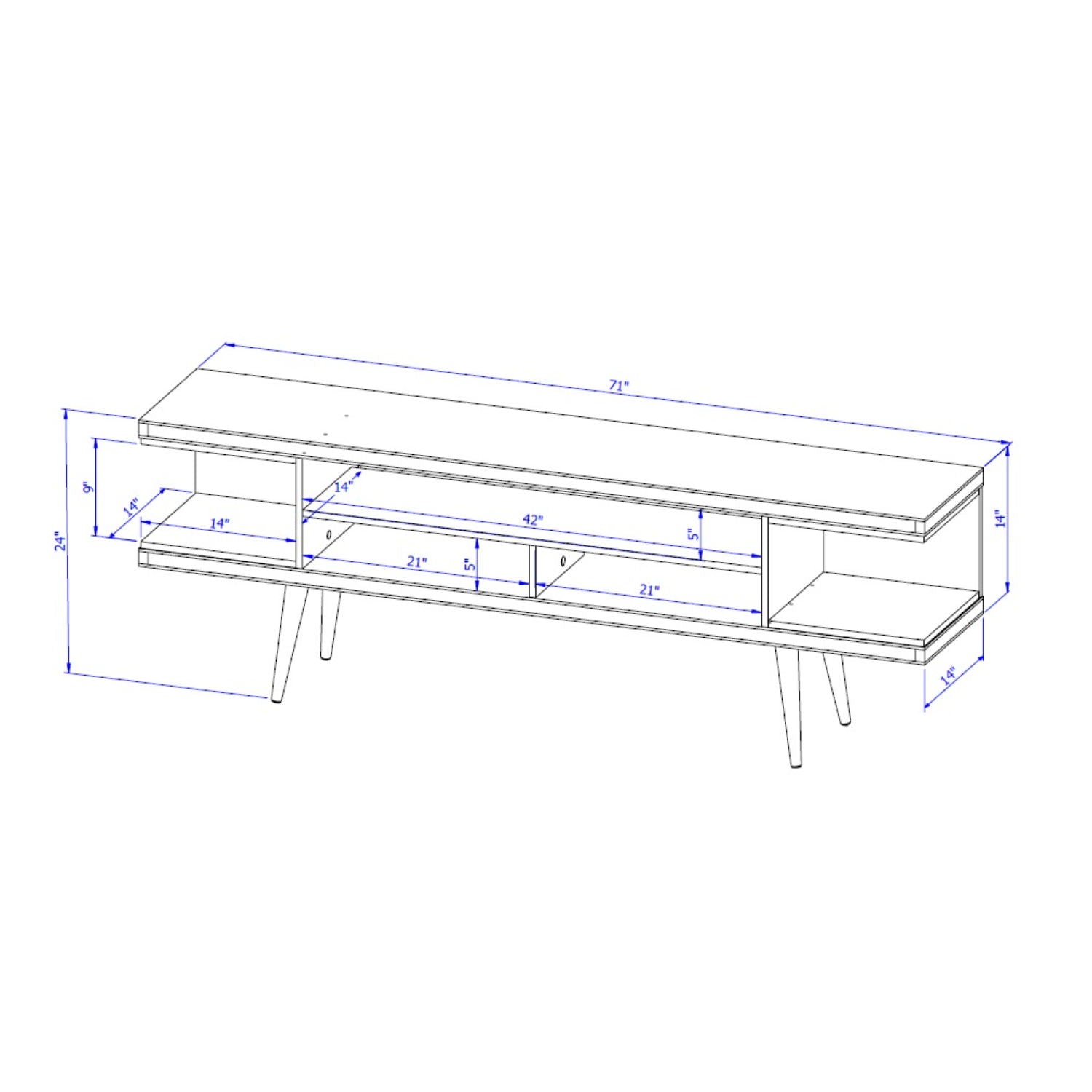 Utopia - Mid-Century Modern TV Stand- HouseOfZazla- {{Product type}}